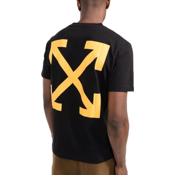 Off-White Herr FW22 Caravaggio Arrow Character Printing Casual kortärmad svart T-shirt