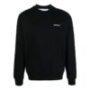 Off-White Herr FW22 Enfärgad med logotryck Rund hals Långärmad version Svart