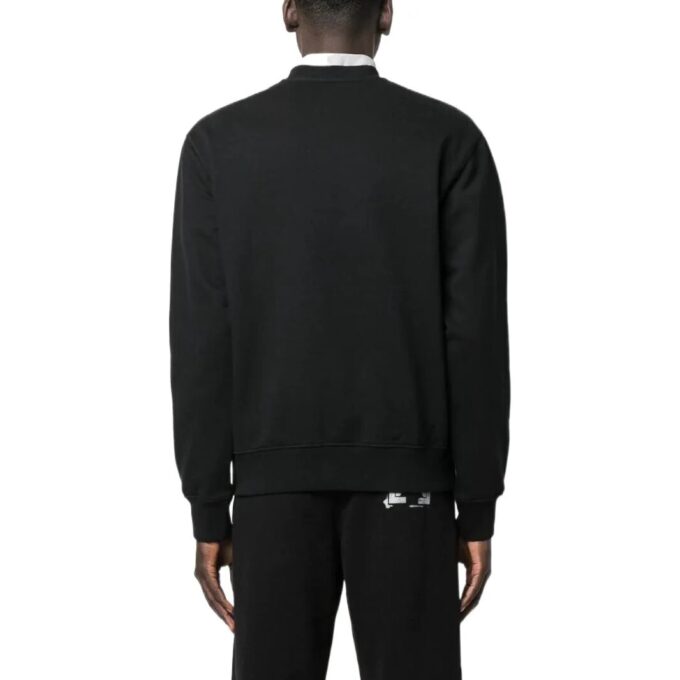 Off-White Herr FW22 Enfärgad med logotryck Rund hals Långärmad version Svart