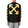Off-White Herr FW22 enfärgad rundhalsad T-shirt med tryck och långa ärmar i svart