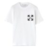 Off-White Herr FW22 enfärgad T-shirt med Diagonal Arrow-tryck, rund hals och korta ärmar, vit