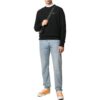 Off-White Herr FW22 enfärgad T-shirt med logotryck, rund hals och långa ärmar, svart