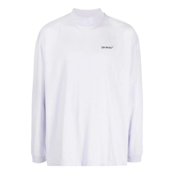 Off-White Herr FW22 enfärgad T-shirt med pilmönster och logotryck, rund hals, vit