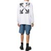 Off-White Herr FW22 enfärgad T-shirt med pilmönster och logotryck, rund hals, vit