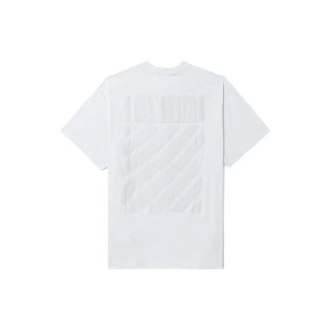 Off-White Herr FW22 enfärgad T-shirt med tryck på ryggen, rund hals och korta ärmar