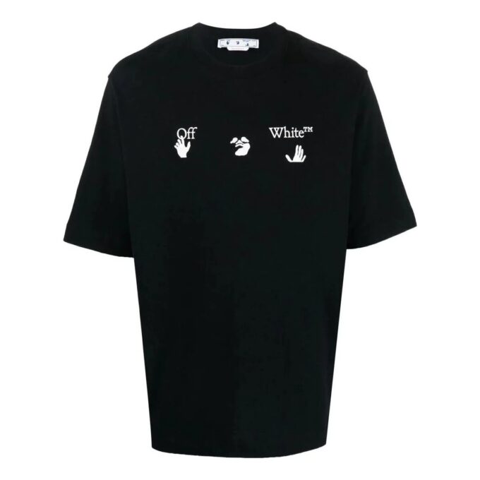 Off-White Herr FW22 Logo Printing Round Neck Short Sleeve Black T-Shirt