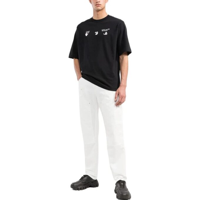 Off-White Herr FW22 Logo Printing Round Neck Short Sleeve Black T-Shirt