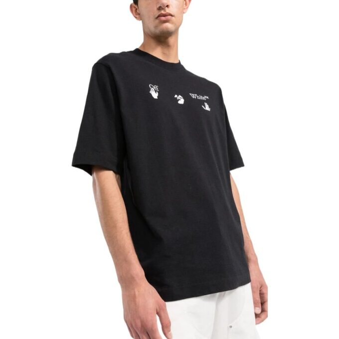 Off-White Herr FW22 Logo Printing Round Neck Short Sleeve Black T-Shirt