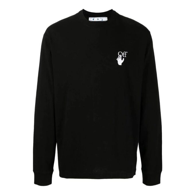 Off-White Herr FW22 Logo Rundhalsad Långärmad Version Svart
