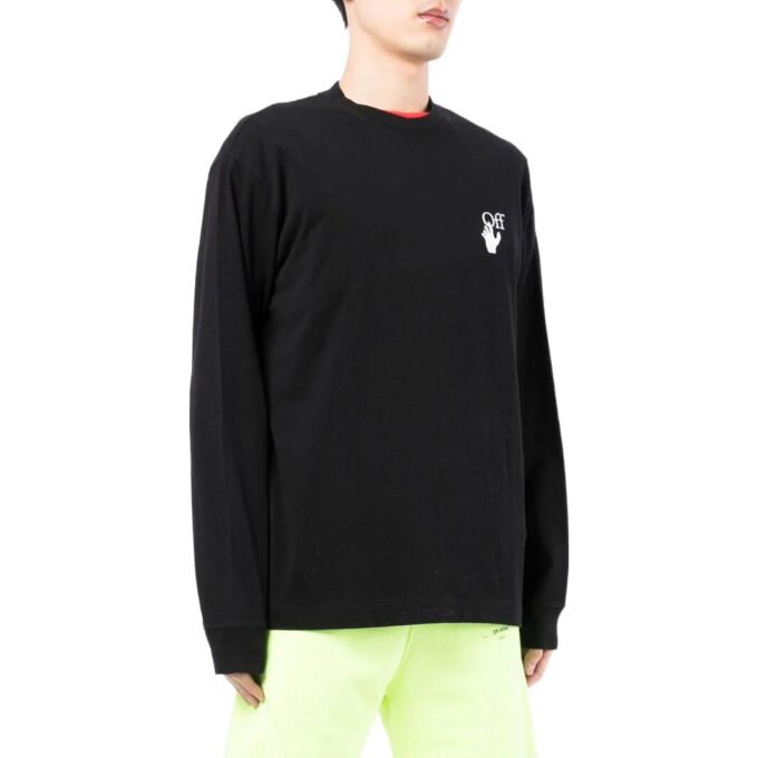 Off-White Herr FW22 Logo Rundhalsad Långärmad Version Svart