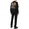 Off-White Herr FW22 Målning Tryck Casual Långärmad Löst Sittande Svart T-shirt