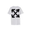 Off-White Herr FW22 Mönstertryck Rundhalsad Pullover Kortärmad Version Vit T-shirt