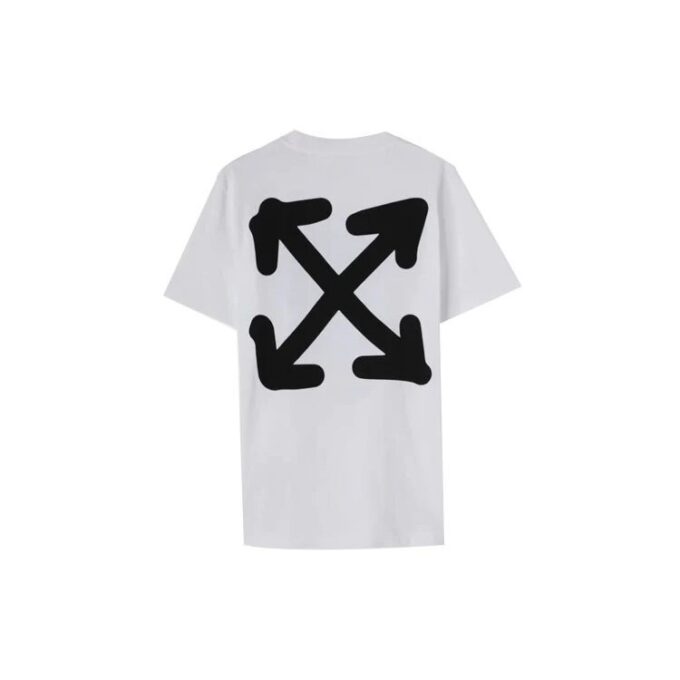 Off-White Herr FW22 Mönstertryck Rundhalsad Pullover Kortärmad Version Vit T-shirt