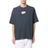 Off-White Herr FW22 Mönstrad rundhalsad kortärmad Shorts-T-shirt i lös passform, marinblå