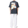 Off-White Herr FW22 Mönstrad rundhalsad kortärmad Shorts-T-shirt i lös passform, marinblå