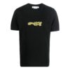 Off-White Herr FW22 Pil-logotyptryck Rund hals Kortärmad T-shirt med figursydd passform Svart