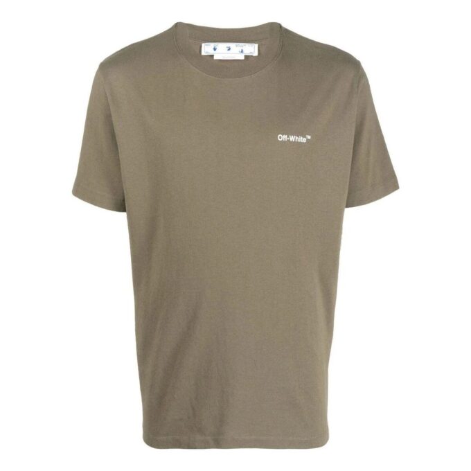 Off-White Herr FW22 Pilmönstertryck Rund hals Kortärmad Grön T-shirt