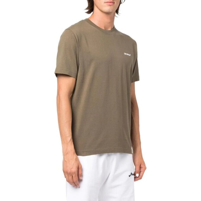 Off-White Herr FW22 Pilmönstertryck Rund hals Kortärmad Grön T-shirt