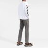 Off-White Herr FW22 Randig rundhalsad långärmad vit T-shirt