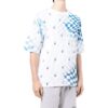 Off-White Herr FW22 Rutig T-shirt med logotryck, rund hals, korta ärmar och lös passform, blå