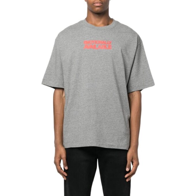 Off-White Herr FW22 Slogan-tryck Rund hals Kortärmad Standardversion Grå T-shirt