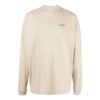 Off-White Herr FW22 T-shirt med alfabettryck, rund hals, långa ärmar och lös passform, krämvit