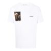 Off-White Herr FW22 T-shirt med karaktärstryck, rund hals och korta Shorts, vanlig version, vit