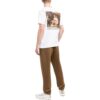 Off-White Herr FW22 T-shirt med karaktärstryck, rund hals och korta Shorts, vanlig version, vit