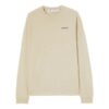 Off-White Herr FW22 T-shirt med logotryck, rund hals, långa ärmar och lös passform i beige
