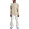 Off-White Herr FW22 T-shirt med logotryck, rund hals, långa ärmar och lös passform i beige