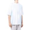 Off-White Herr FW22 T-shirt med logotryck, rund hals och korta ärmar, blåvit