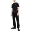 Off-White Herr FW22 T-shirt med logotryck, rund hals och korta Shorts, svart