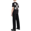 Off-White Herr FW22 T-shirt med logotryck, rund hals och korta Shorts, svart