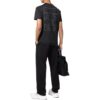 Off-White Herr FW22 T-shirt med logotryck, rund hals och korta Shorts, svart