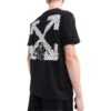 Off-White Herr FW22 T-shirt med logotryck, rund hals och korta Shorts, svart