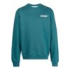 Off-White Herr FW22 T-shirt med logotryck, rund hals och långa ärmar, sjöblå