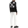 Off-White Herr FW22 T-shirt med logotryck, rund hals och långa ärmar, svart