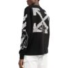 Off-White Herr FW22 T-shirt med logotryck, rund hals och långa ärmar, svart