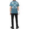 Off-White Herr FW22 T-shirt med piltryck, rund hals och korta ärmar, vanlig version, blå