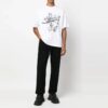 Off-White Herr FW22 T-shirt med tecknad tryck, rund hals, korta ärmar och lös passform, vit