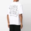 Off-White Herr FW22 T-shirt med tecknad tryck, rund hals, korta ärmar och lös passform, vit