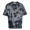 Off-White Herr FW22 Tie Dye-logotryck Rund hals Kortärmad Löst sittande Grå T-shirt