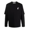 Off-White Herr Gradient Arrow Långärmad T-shirt i lös passform, svart