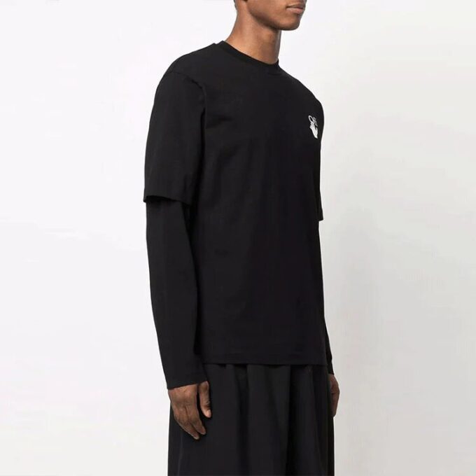 Off-White Herr Gradient Arrow Långärmad T-shirt i lös passform, svart