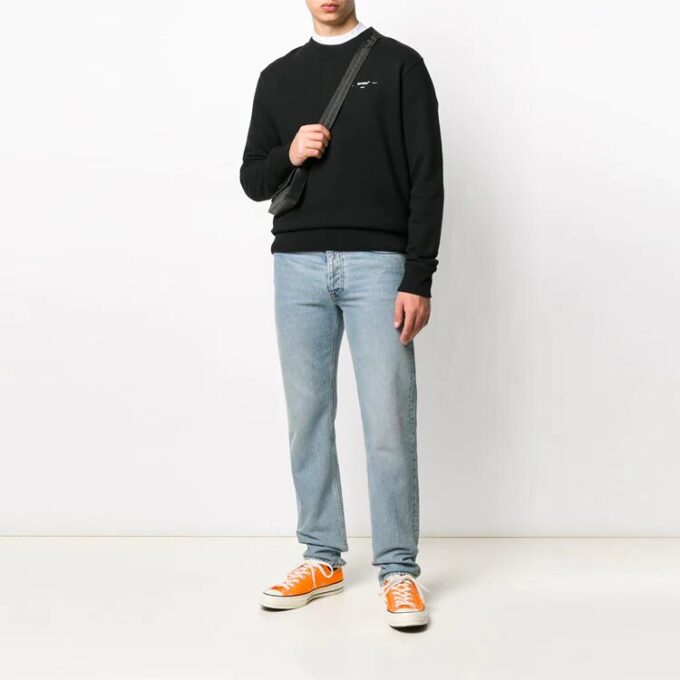 Off-White Herr Långärmad med alfabetmönster i svart, lös passform
