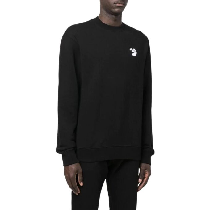 Off-White Herr Logo-tryck Rund hals Sport Loose Fit Svart