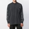 Off-White Herr SS21 Arrow Logo Pattern Halv dragkedja Långärmad Löst sittande Mörkgrå T-shirt