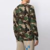Off-White Herr SS21 Camouflage-tryck Löst sittande långärmad grön T-shirt
