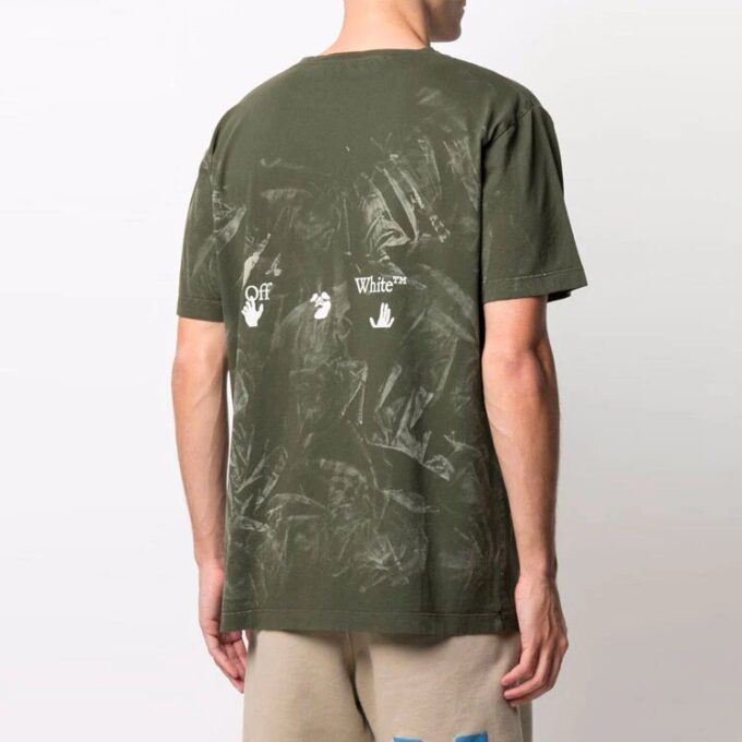 Off-White Herr SS21 Logo kortärmad grön T-shirt