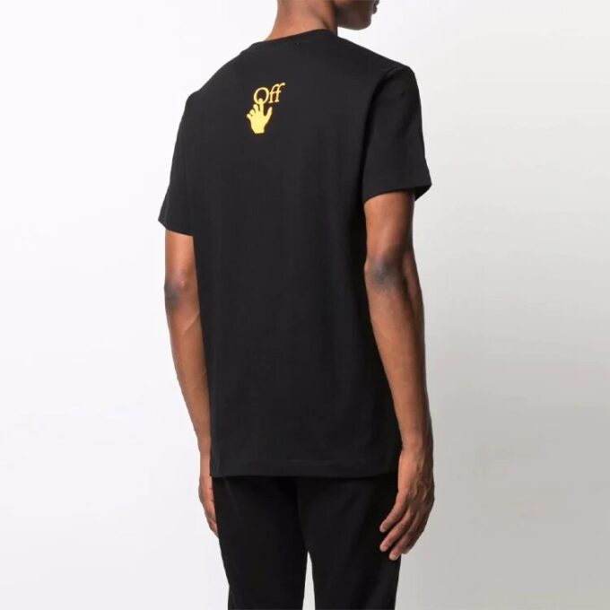 Off-White Herr SS21 Mönstrad kortärmad svart T-shirt